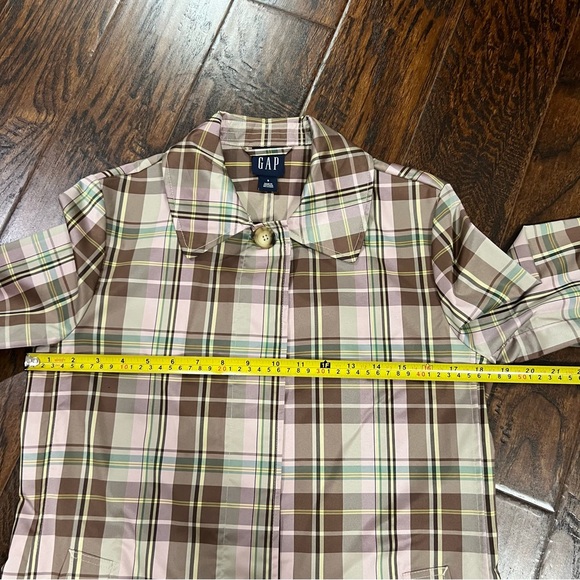NWOT Vintage Gap Classic Plaid Trench Rain and Wind Coat Size Small - Picture 11 of 16